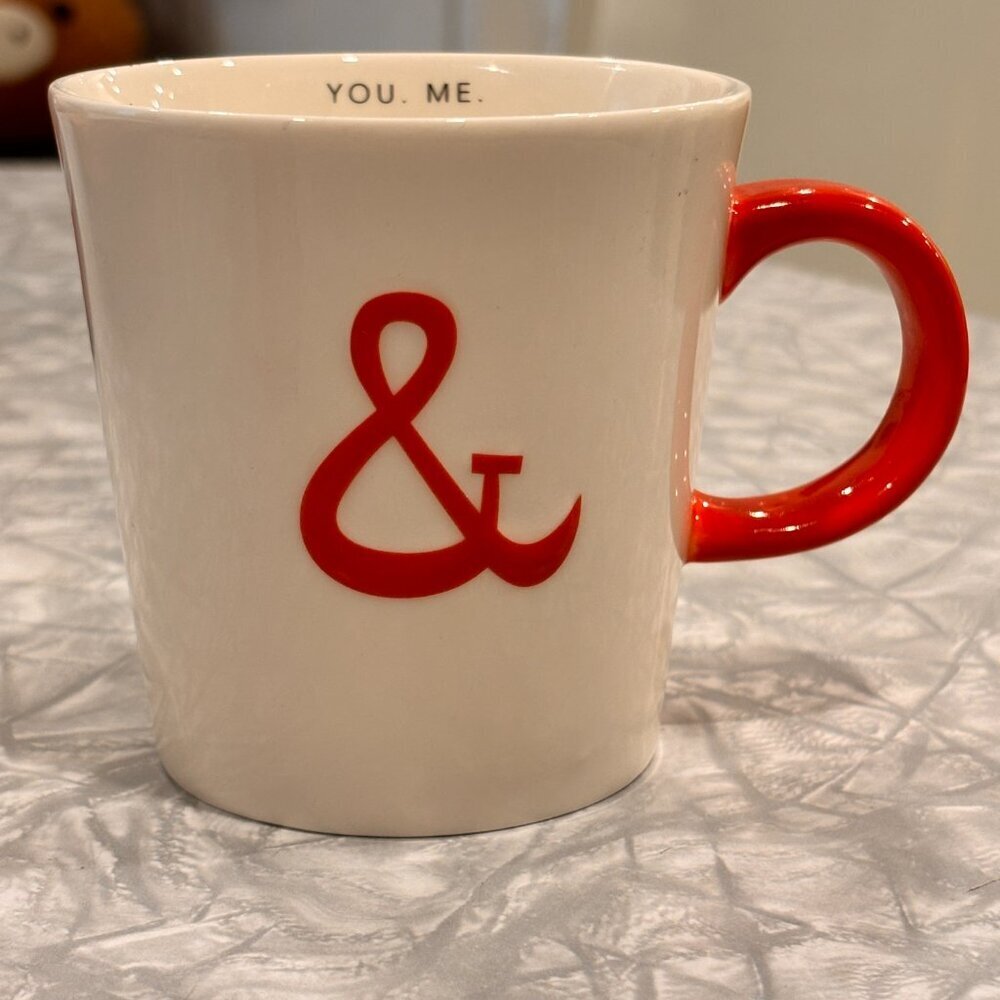 Starbucks 2013 You & and Me Ceramic Mug 12 oz White Red Collectible